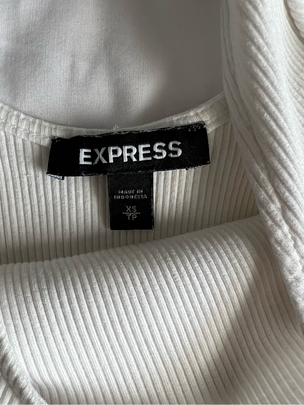 Express White Ribbed Bodysuit - Picture 3 of 3